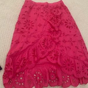 J Crew eyelet ruffle skirt